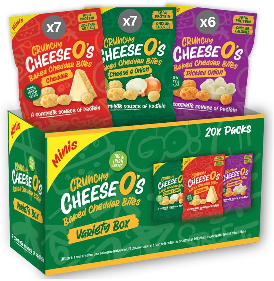 CheeseO's Crunchy Baked Cheddar Bites Minis - Variety Multipack 10x20g