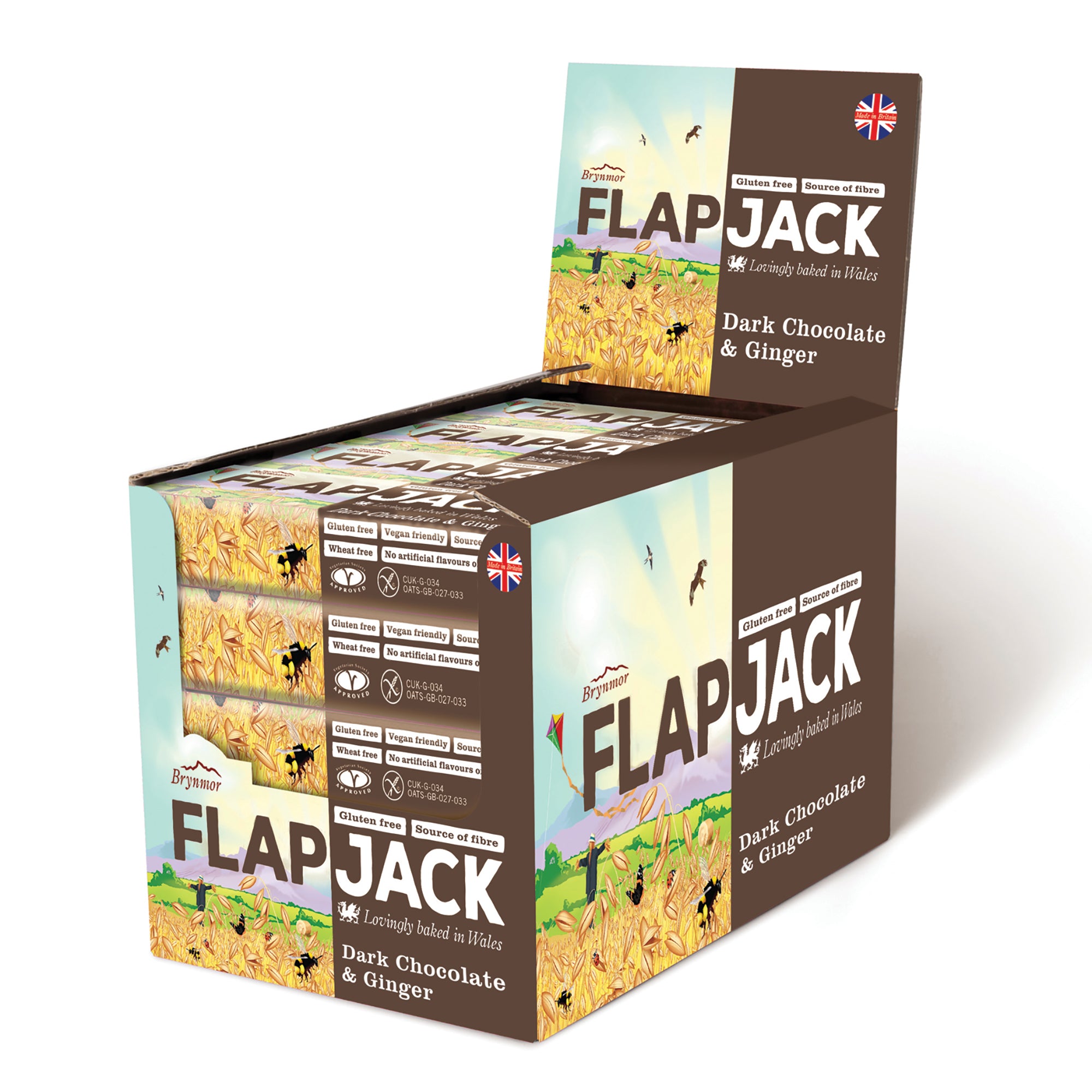 Brynmor Gluten Free Flapjack Chocolate Ginger 20 x 80g