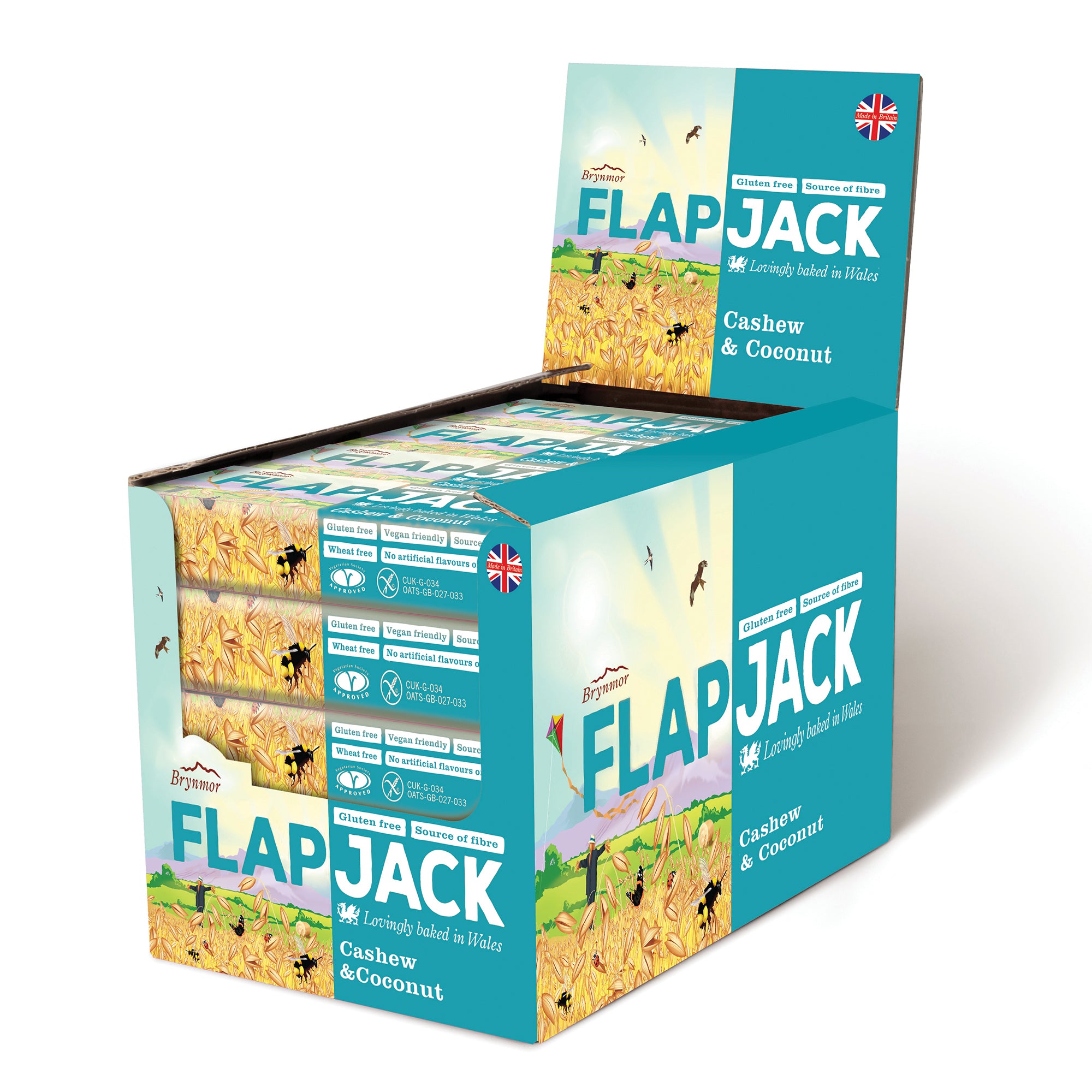 Brynmor Gluten Free Flapjack Cashew & Coconut 20 x 80g