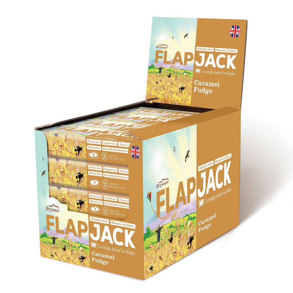 Brynmor Gluten Free Flapjack Caramel Fudge 20 x 80g
