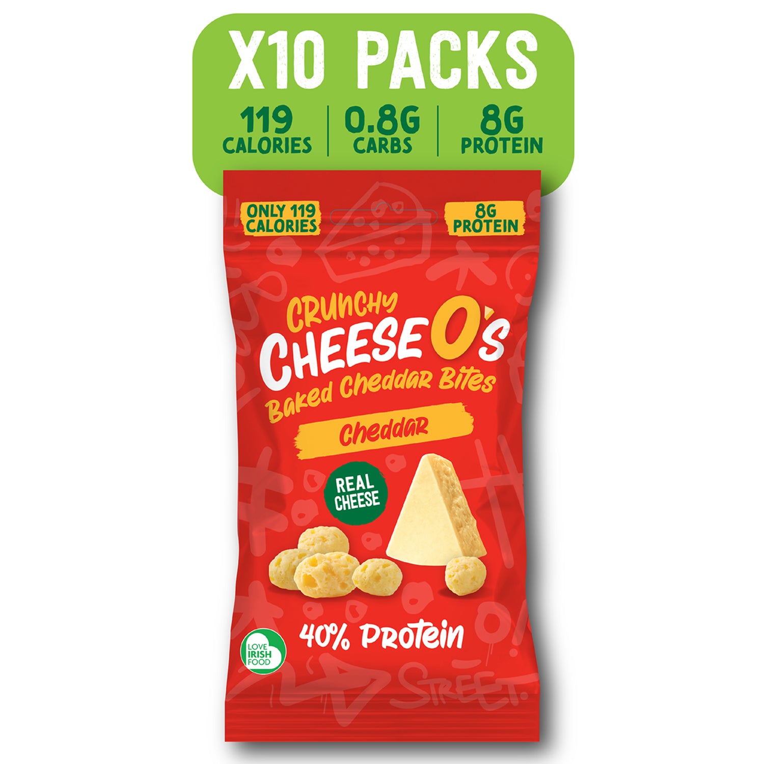 CheeseO's Crunchy Baked Cheddar Bites - Cheddar 10x20g