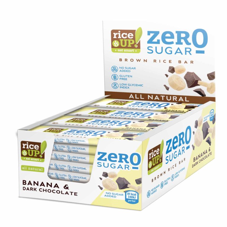 riceUP! Zero Sugar Banana & Dark Chocolate Brown Rice Bar 20 x 18g
