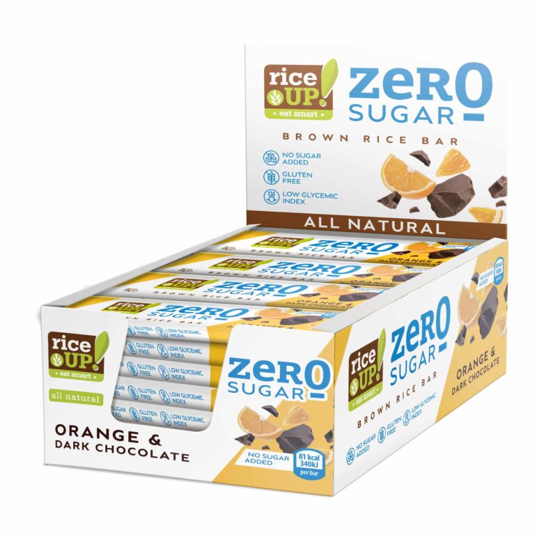 riceUP! Zero Sugar Orange & Dark Chocolate Brown Rice Bar 20 x 18g