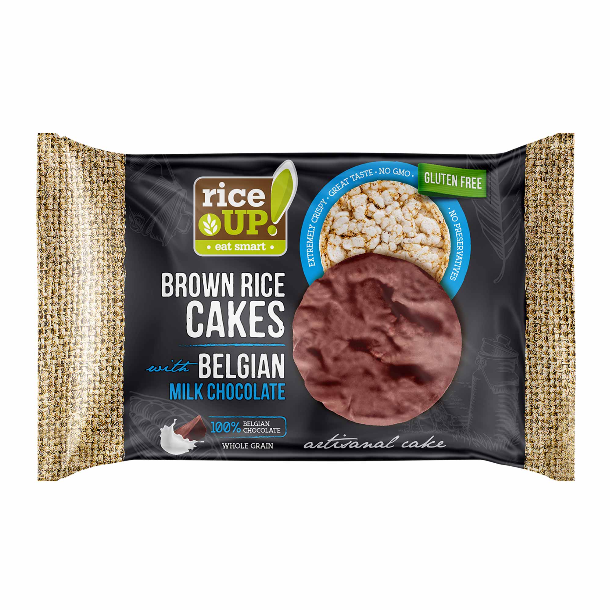 riceUP! Brown Rice Cakes with Belgian Milk Chocolate 30g