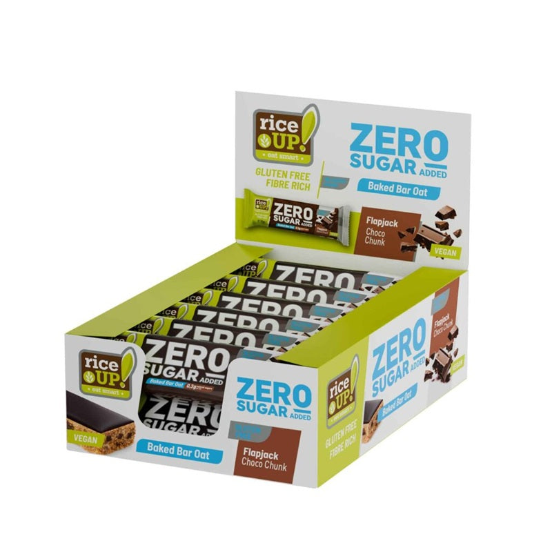 riceUP! Zero sugar added, Gluten Free Oats Bar, Chocolate Chunk, 12 x 70g