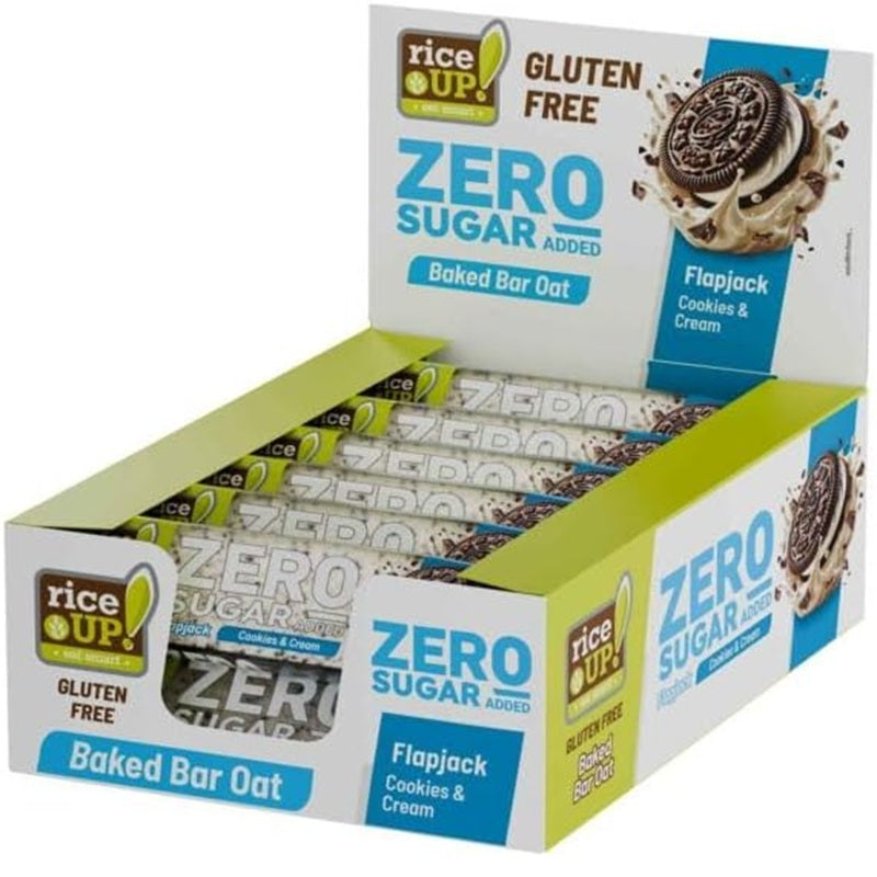 riceUP! Zero sugar added, Gluten Free Oats Bar, Cookies & Cream, 12 x 70g