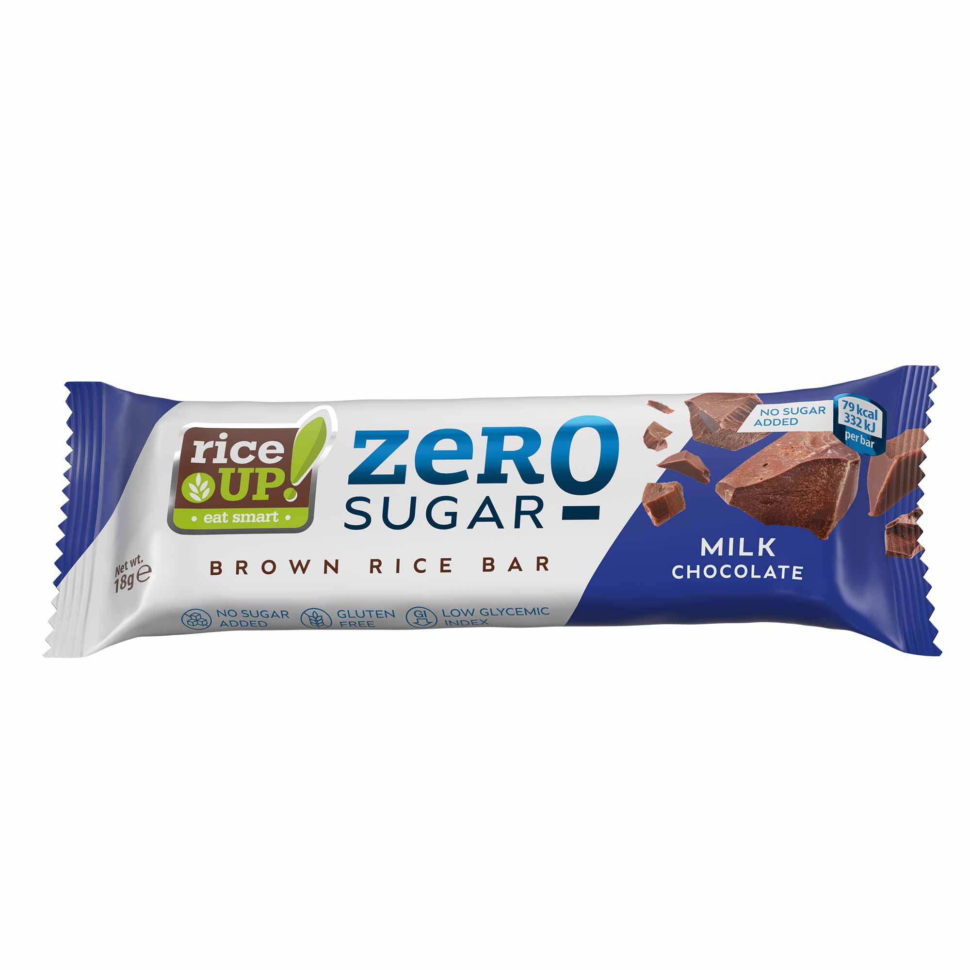 riceUP! Zero Sugar Milk Chocolate Brown Rice Bar 20 x 18g
